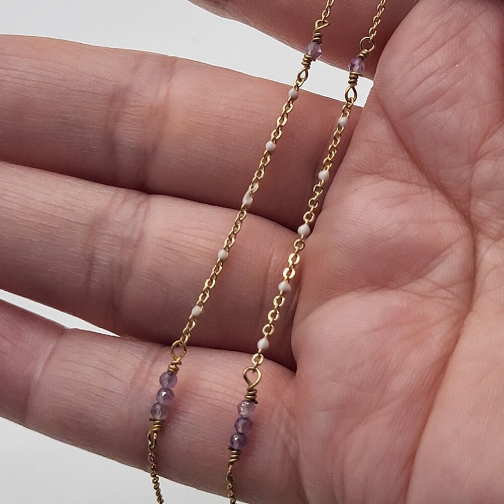 Luna Norte Sagittarius Necklace Gold Tone Purple Faceted Beads Zodiac - Picture 12 of 13